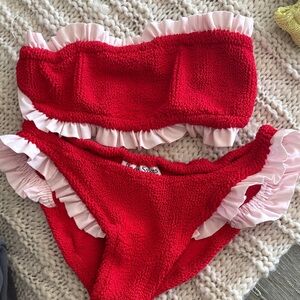 Hunza G Red and White Bikini